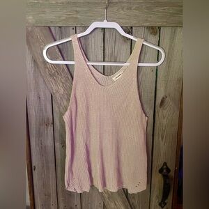 Loveappella Cream Knit Tank Top